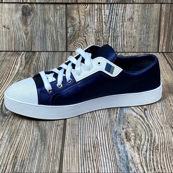 COPY - Prada Satin Low Top Textured Cap Platform Sneakers - Picture 2 of 14